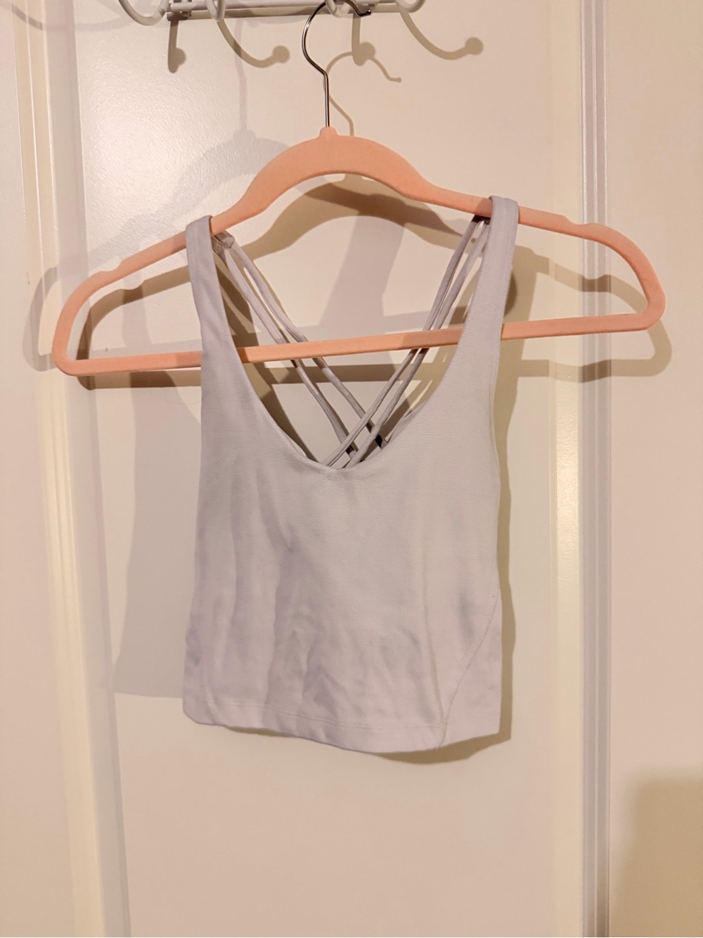 Gilly Hicks Light Gray Crisscross Back Tank Top